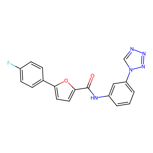 5-(4-fluorophenyl)-N-[3-(1H-tetrazol-1-yl)phenyl]furan-2-carboxamide structure