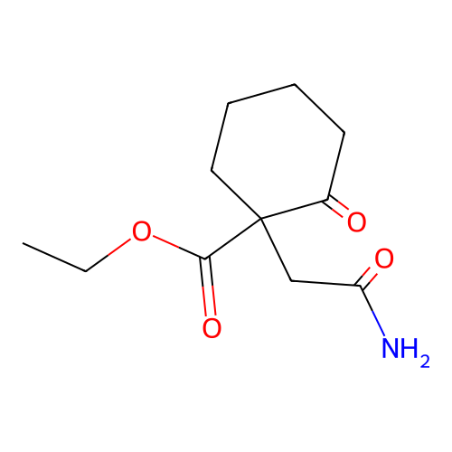 Ethyl 1-(carbamoylmethyl)-2-oxocyclohexane-1-carboxylate structure