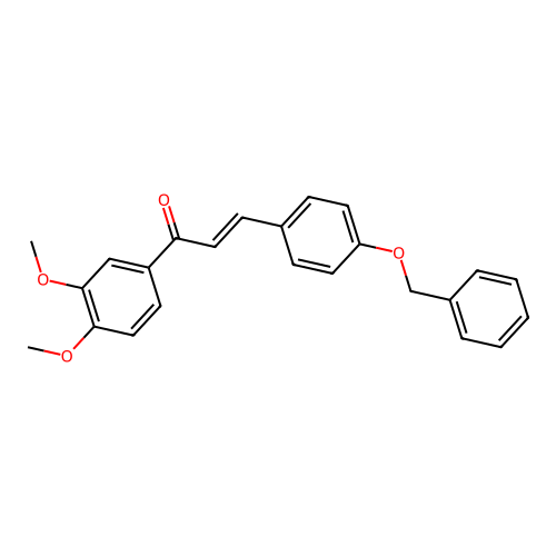 (E)-1-(3,4-dimethoxyphenyl)-3-(4-phenylmethoxyphenyl)prop-2-en-1-one structure