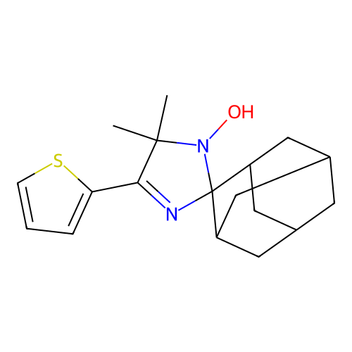 1'-hydroxy-5',5'-dimethyl-4'-thiophen-2-ylspiro[adamantane-2,2'-imidazole] structure