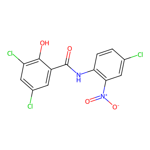 3,5-dichloro-N-(4-chloro-2-nitrophenyl)-2-hydroxybenzamide structure