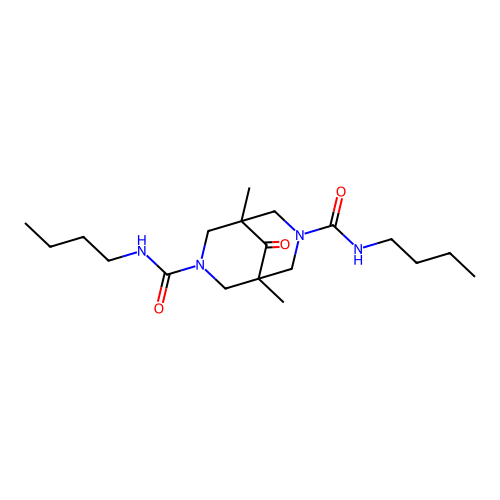 N,N'-dibutyl-1,5-dimethyl-9-oxo-3,7-diazabicyclo[3.3.1]nonane-3,7-dicarboxamide structure