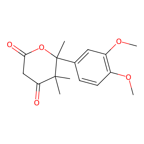 6-(3,4-dimethoxyphenyl)-5,5,6-trimethyldihydro-2H-pyran-2,4(3H)-dione structure