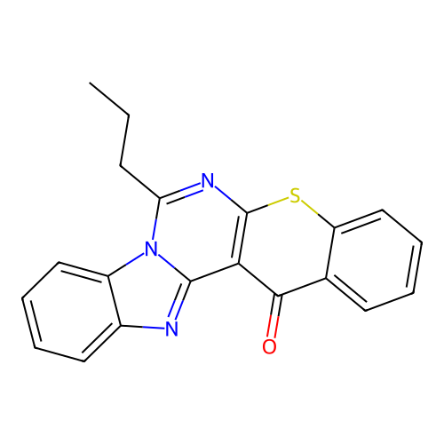 7-propyl-14H-benzo[4,5]imidazo[1,2-c]thiochromeno[3,2-e]pyrimidin-14-one structure