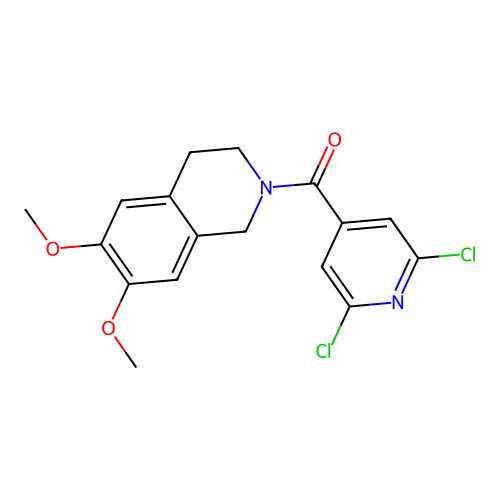 (2,6-dichloropyridin-4-yl)(6,7-dimethoxy-3,4-dihydroisoquinolin-2(1H)-yl)methanone structure