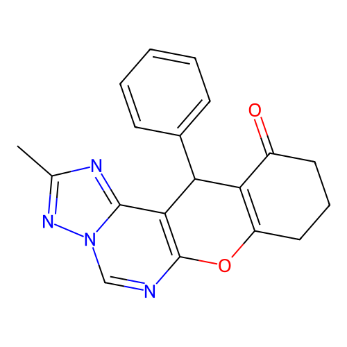2-methyl-12-phenyl-8,9,10,12-tetrahydro-11H-chromeno[3,2-e][1,2,4]triazolo[1,5-c]pyrimidin-11-one structure