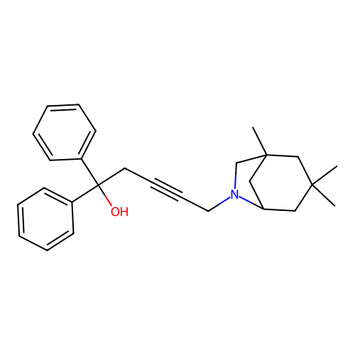 1,1-Diphenyl-5-(1,3,3-trimethyl-6-azabicyclo[3.2.1]oct-6-yl)pent-3-yn-1-ol structure