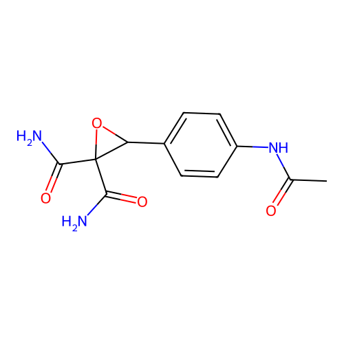 3-(4-Acetamidophenyl)oxirane-2,2-dicarboxamide structure