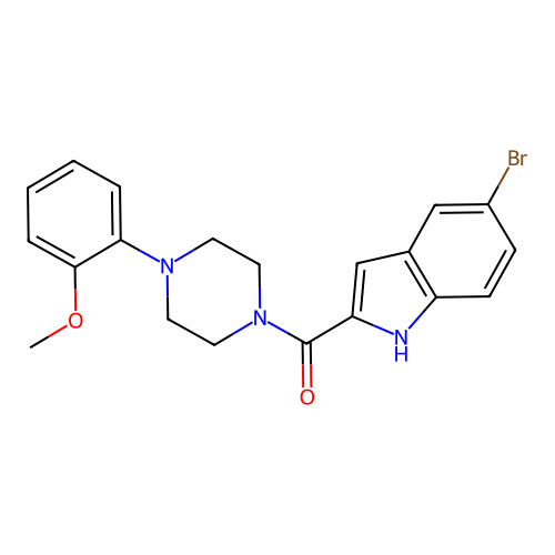 (5-bromo-1H-indol-2-yl)(4-(2-methoxyphenyl)piperazin-1-yl)methanone structure