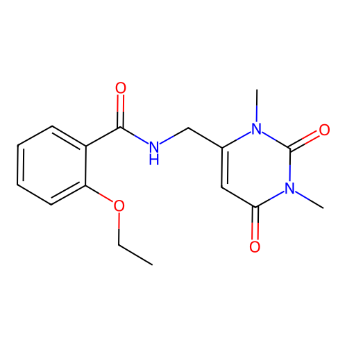 N-((1,3-dimethyl-2,6-dioxo-1,2,3,6-tetrahydropyrimidin-4-yl)methyl)-2-ethoxybenzamide structure