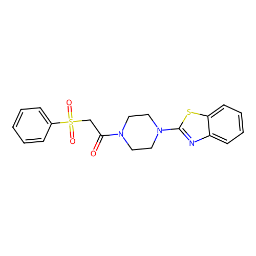 2-(Benzenesulfonyl)-1-[4-(1,3-benzothiazol-2-yl)piperazin-1-yl]ethanone structure