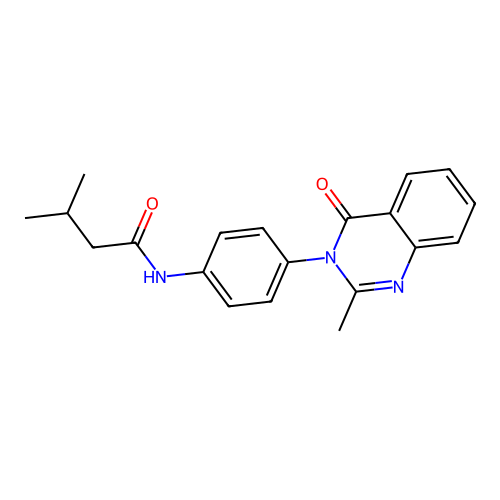 3-methyl-N-[4-(2-methyl-4-oxoquinazolin-3-yl)phenyl]butanamide structure