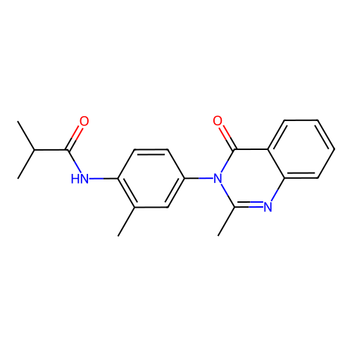 N-(2-methyl-4-(2-methyl-4-oxoquinazolin-3(4H)-yl)phenyl)isobutyramide structure