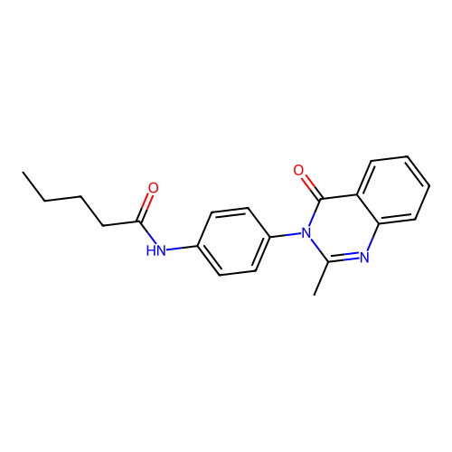 N-[4-(2-methyl-4-oxoquinazolin-3-yl)phenyl]pentanamide structure