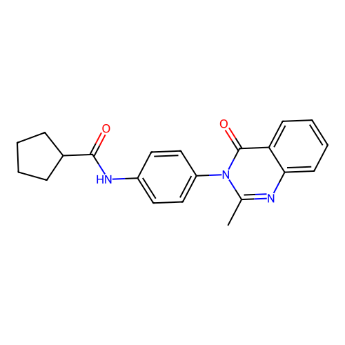 N-[4-(2-methyl-4-oxoquinazolin-3-yl)phenyl]cyclopentanecarboxamide structure