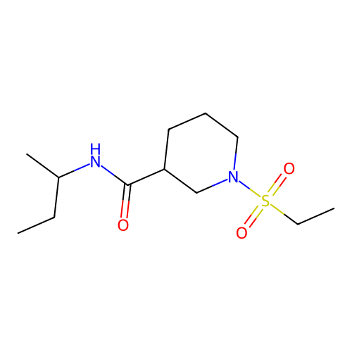 N-butan-2-yl-1-ethylsulfonylpiperidine-3-carboxamide structure