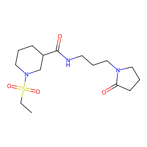 1-(ethylsulfonyl)-N-(3-(2-oxopyrrolidin-1-yl)propyl)piperidine-3-carboxamide structure