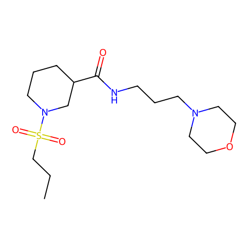 N-(3-morpholinopropyl)-1-(propylsulfonyl)piperidine-3-carboxamide structure