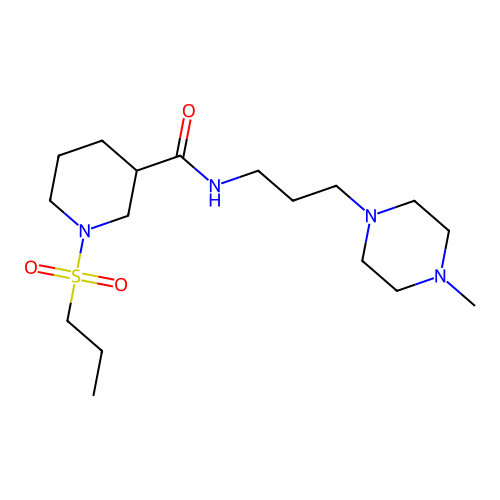 N-(3-(4-methylpiperazin-1-yl)propyl)-1-(propylsulfonyl)piperidine-3-carboxamide structure
