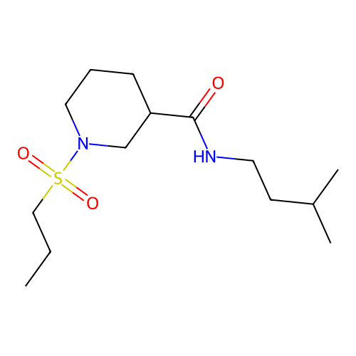 N-isopentyl-1-(propylsulfonyl)piperidine-3-carboxamide structure