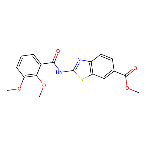 Methyl 2-(2,3-dimethoxybenzamido)benzo[d]thiazole-6-carboxylate structure