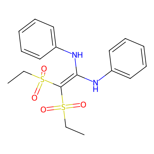 1,1-Ethenediamine, 2,2-bis(ethylsulfonyl)-N,N'-diphenyl- structure