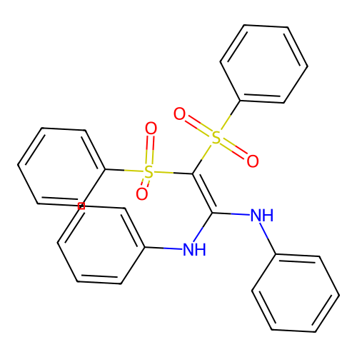 1,1-Ethenediamine, N,N'-diphenyl-2,2-bis(phenylsulfonyl)- structure