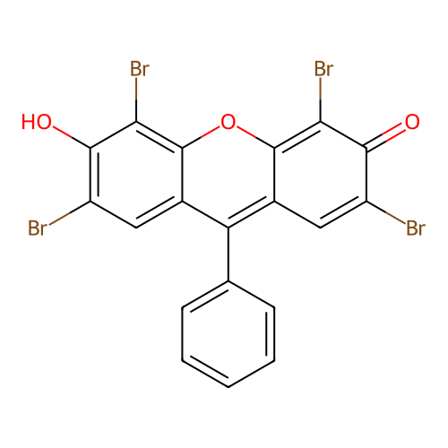 3H-Xanthen-3-one, 2,4,5,7-tetrabromo-6-hydroxy-9-phenyl- structure