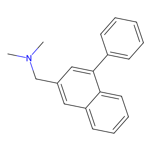 N,N-dimethyl-N-[(4-phenyl-2-naphthyl)methyl]amine structure