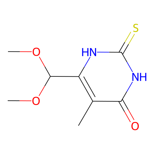 6-(dimethoxymethyl)-5-methyl-2-sulfanylidene-1H-pyrimidin-4-one structure