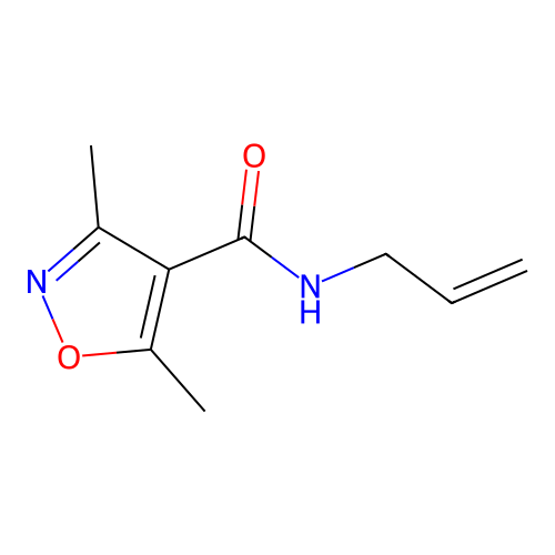 N-allyl-3,5-dimethyl-4-isoxazolecarboxamide structure