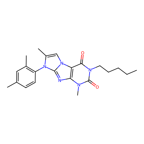 6-(2,4-Dimethylphenyl)-4,7-dimethyl-2-pentylpurino[7,8-a]imidazole-1,3-dione structure