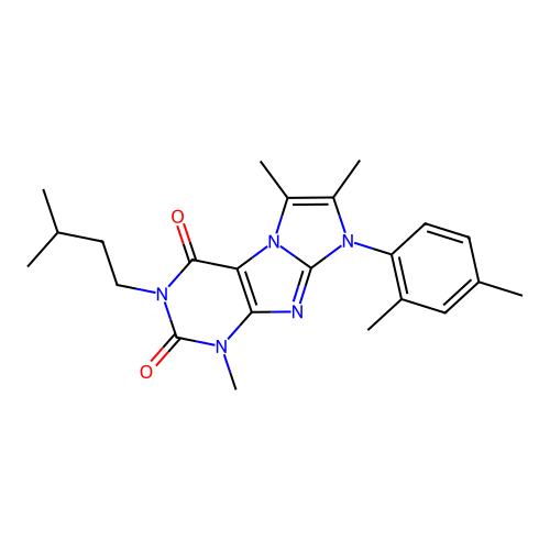 6-(2,4-dimethylphenyl)-4,7,8-trimethyl-2-(3-methylbutyl)purino[7,8-a]imidazole-1,3-dione structure