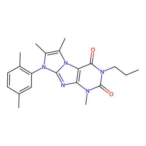 6-(2,5-Dimethylphenyl)-4,7,8-trimethyl-2-propylpurino[7,8-a]imidazole-1,3-dione structure