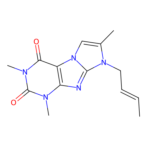 6-[(E)-but-2-enyl]-2,4,7-trimethylpurino[7,8-a]imidazole-1,3-dione structure