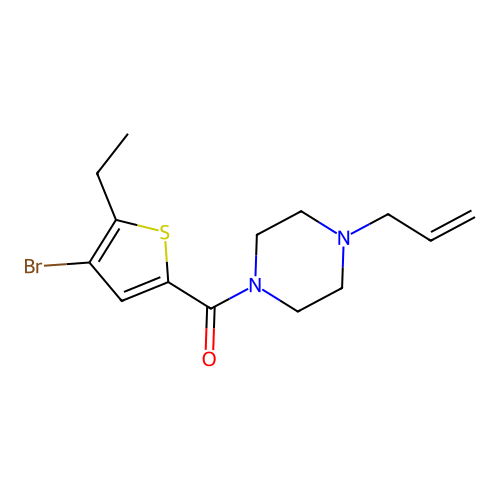 (4-Bromo-5-ethylthiophen-2-yl)-(4-prop-2-enylpiperazin-1-yl)methanone structure