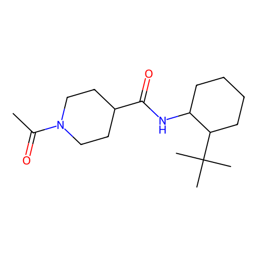1-acetyl-N-(2-tert-butylcyclohexyl)piperidine-4-carboxamide structure