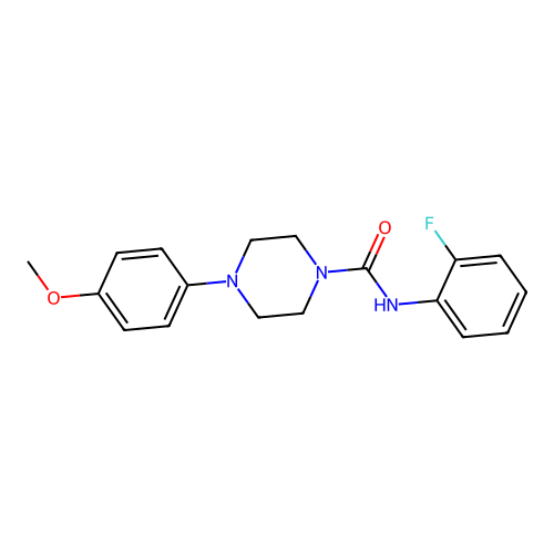 N-(2-fluorophenyl)-4-(4-methoxyphenyl)piperazine-1-carboxamide structure