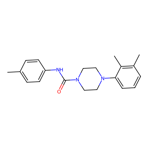 4-(2,3-dimethylphenyl)-N-(4-methylphenyl)piperazine-1-carboxamide structure