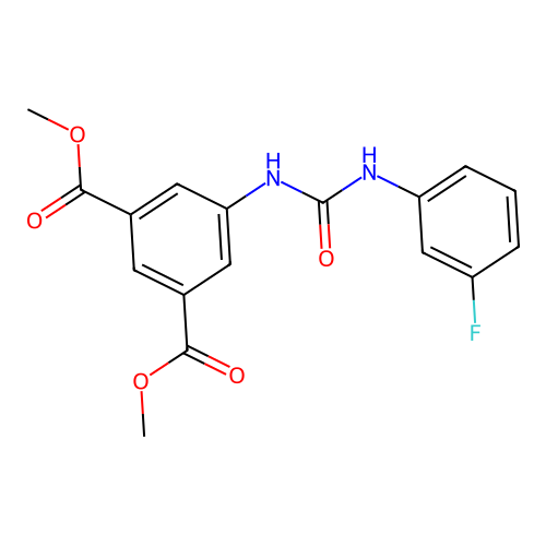 Dimethyl 5-{[(3-fluorophenyl)carbamoyl]amino}benzene-1,3-dicarboxylate structure