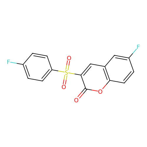 6-fluoro-3-(4-fluorobenzenesulfonyl)-2H-chromen-2-one structure