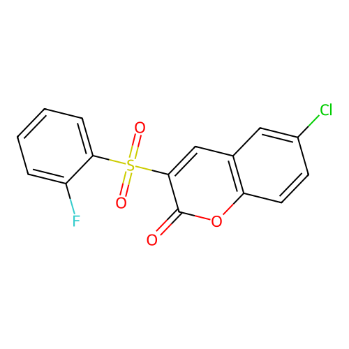 6-Chloro-3-(2-fluorophenyl)sulfonylchromen-2-one structure