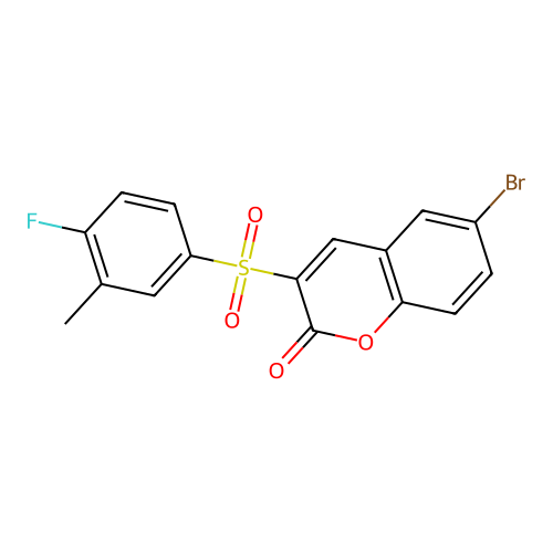 6-Bromo-3-(4-fluoro-3-methylphenyl)sulfonylchromen-2-one structure