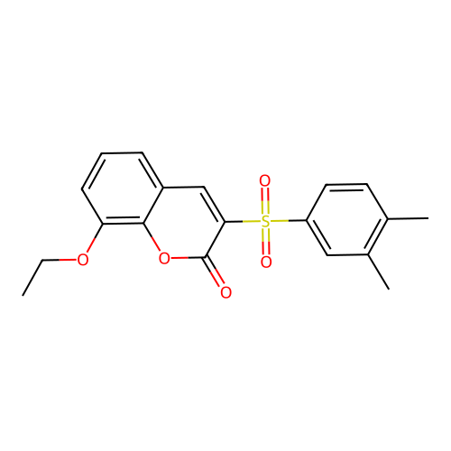 3-(3,4-Dimethylphenyl)sulfonyl-8-ethoxychromen-2-one structure