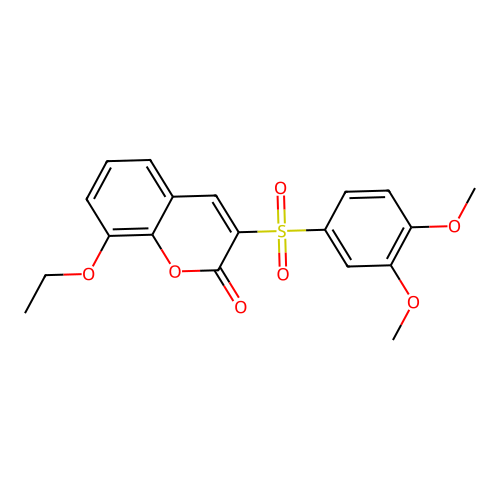 3-(3,4-Dimethoxyphenyl)sulfonyl-8-ethoxychromen-2-one structure
