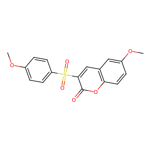 6-Methoxy-3-(4-methoxyphenyl)sulfonylchromen-2-one structure