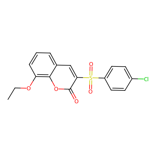 3-(4-Chlorophenyl)sulfonyl-8-ethoxychromen-2-one structure