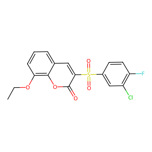 3-(3-Chloro-4-fluorophenyl)sulfonyl-8-ethoxychromen-2-one structure