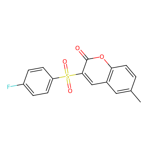 3-(4-fluorobenzenesulfonyl)-6-methyl-2H-chromen-2-one structure