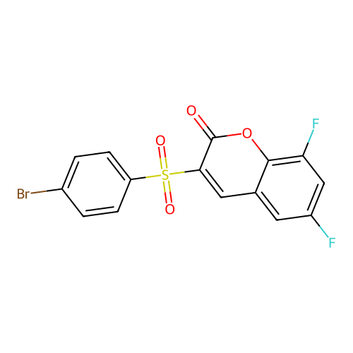 3-(4-Bromophenyl)sulfonyl-6,8-difluorochromen-2-one structure
